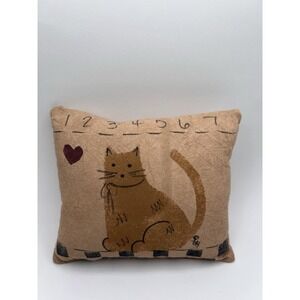 VTG Cat Pillow Primitive Folk Art Small
